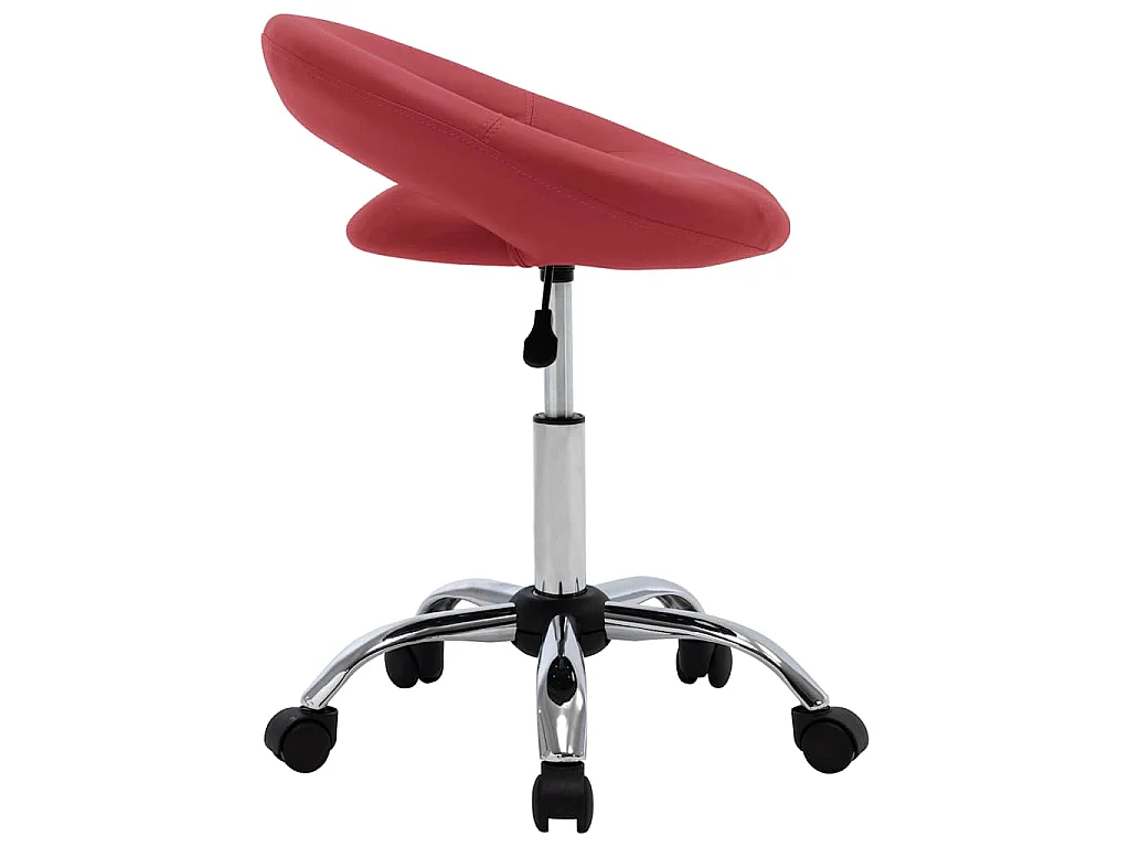 Chaise de travail roulante Rouge bordeaux Similicuir