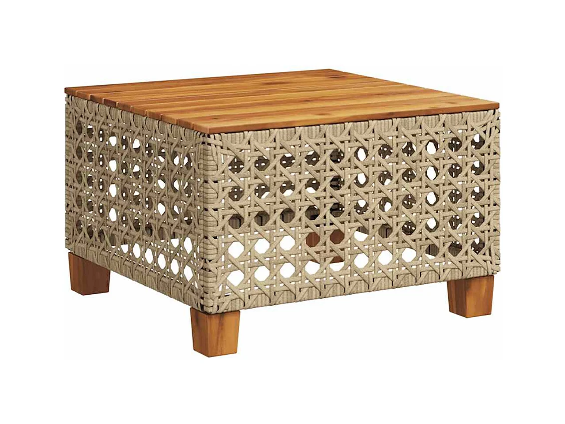 Salon de jardin avec coussins 10 pcs beige résine tressée