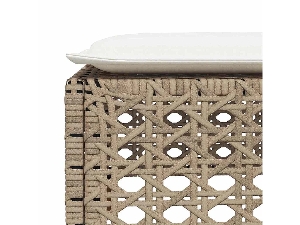 5-delige Loungeset met kussens poly rattan beige