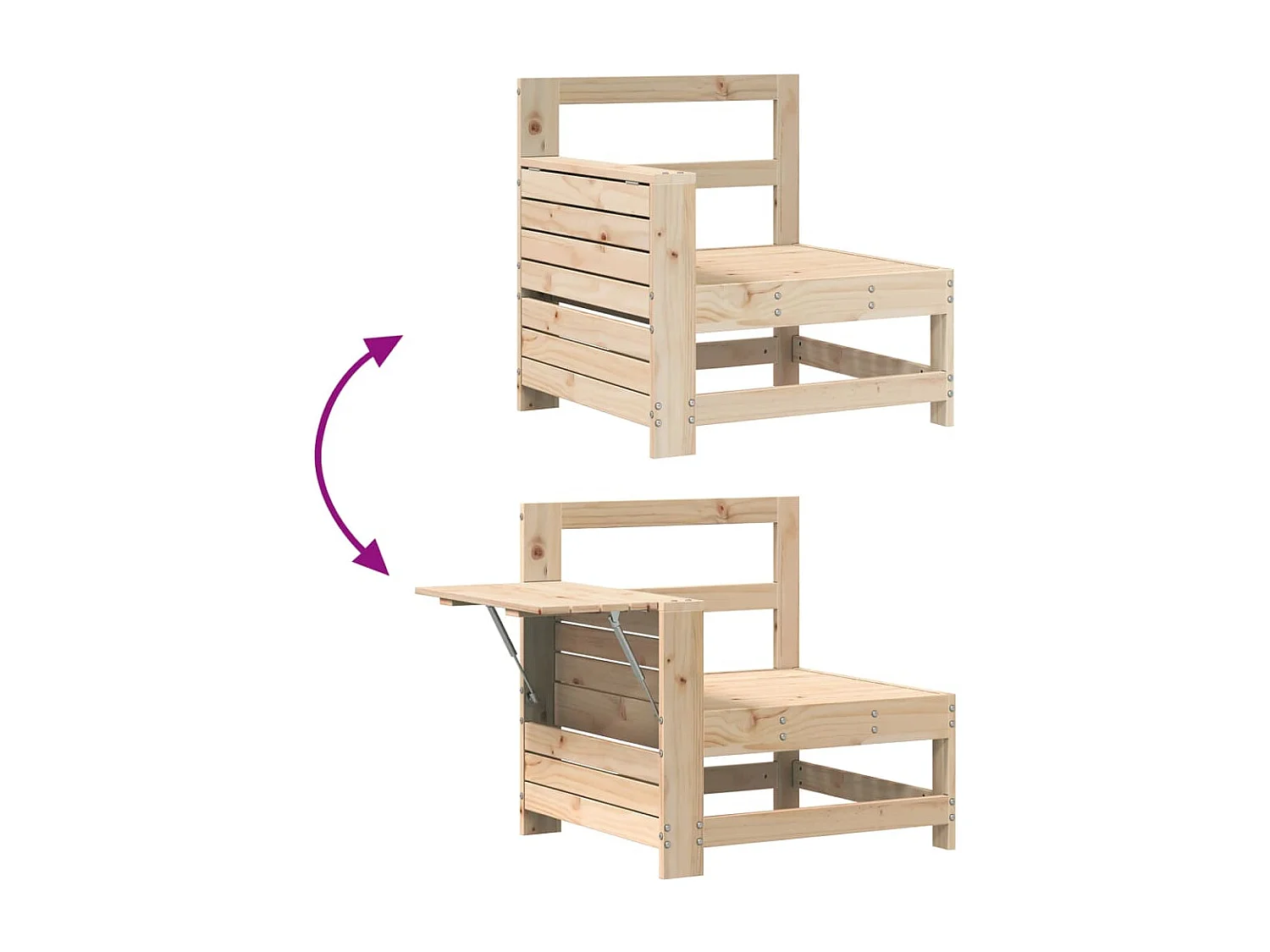 7 pcs conjunto de sofás para jardim madeira de pinho maciça