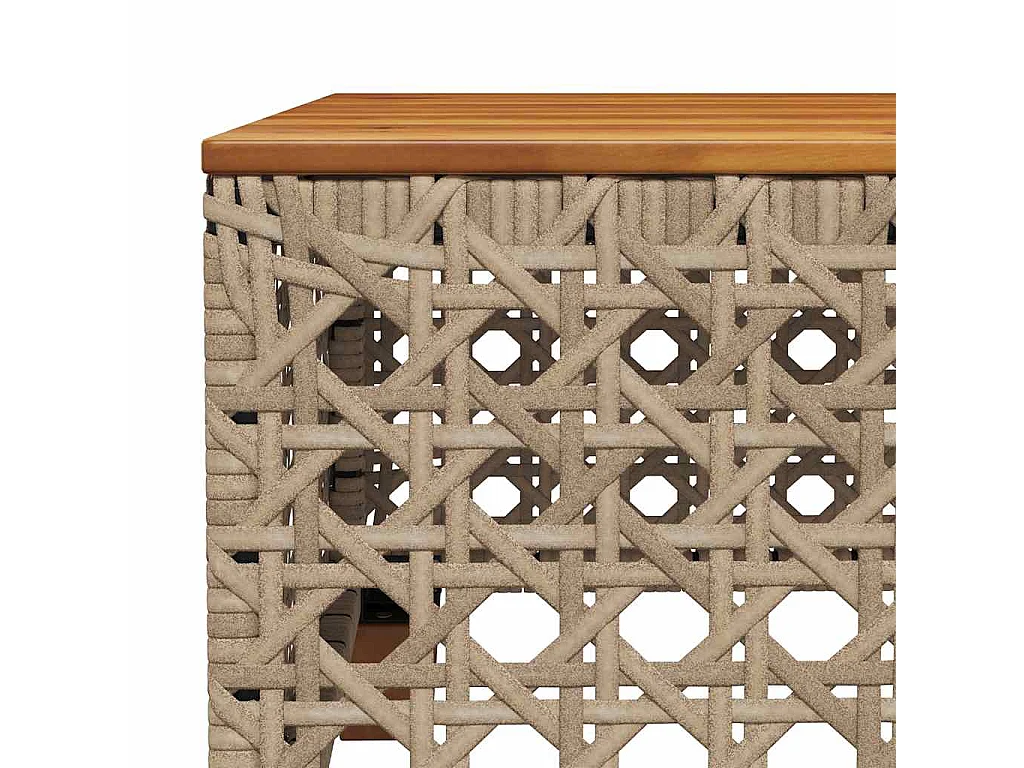 Salon de jardin avec coussins 9 pcs beige résine tressée