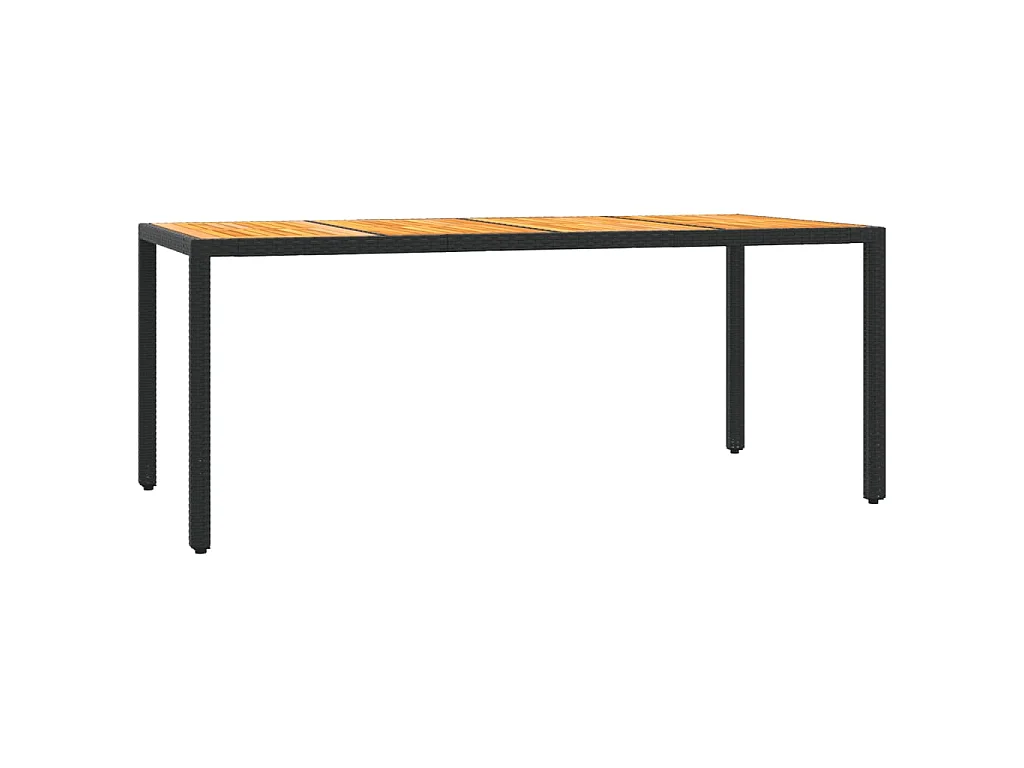 Ensemble à manger de jardin coussins 7pcs Noir Résine tressée