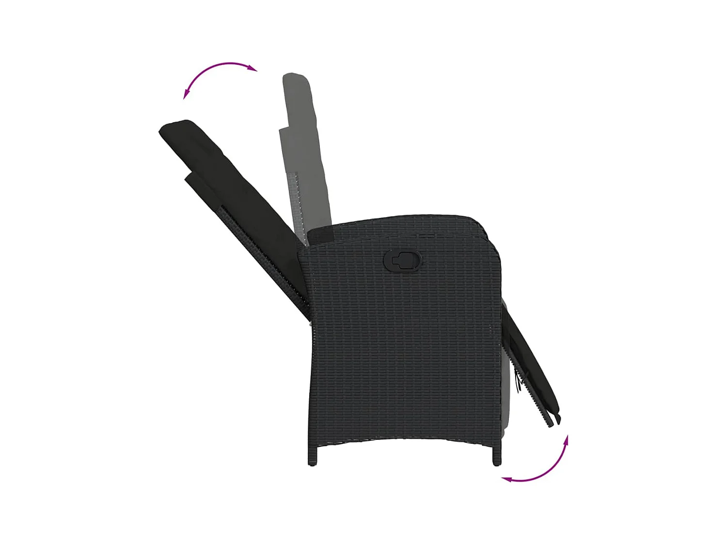 Ensemble à manger de jardin coussins 7pcs Noir Résine tressée