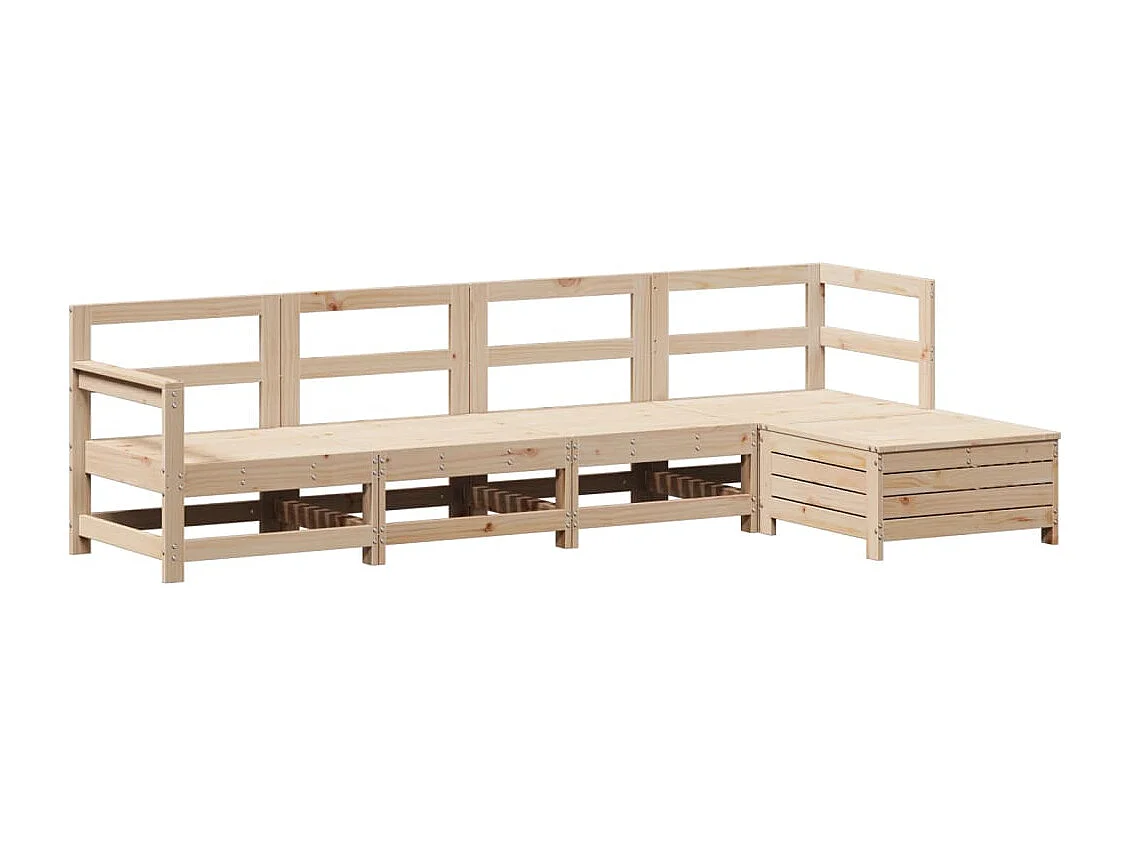 5-tlg. Garten-Sofagarnitur Massivholz Kiefer