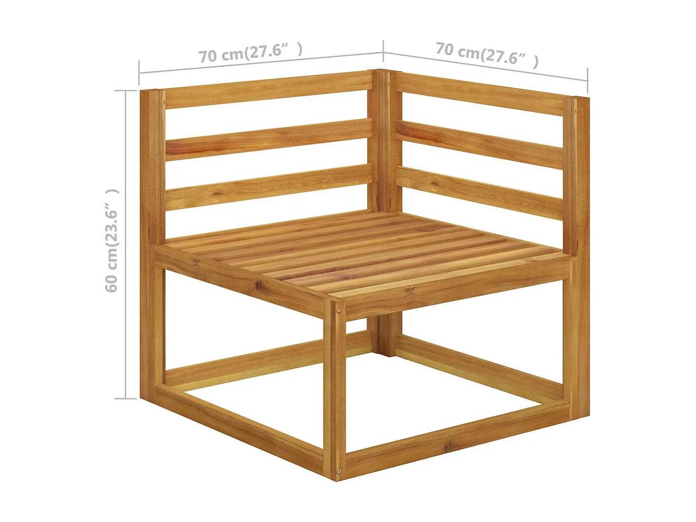 Set muebles de jardín 5 pzas con cojines madera maciza acacia