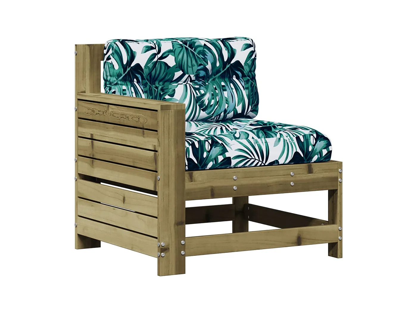 Salon de jardin 5 pcs avec coussins bois de pin imprégné