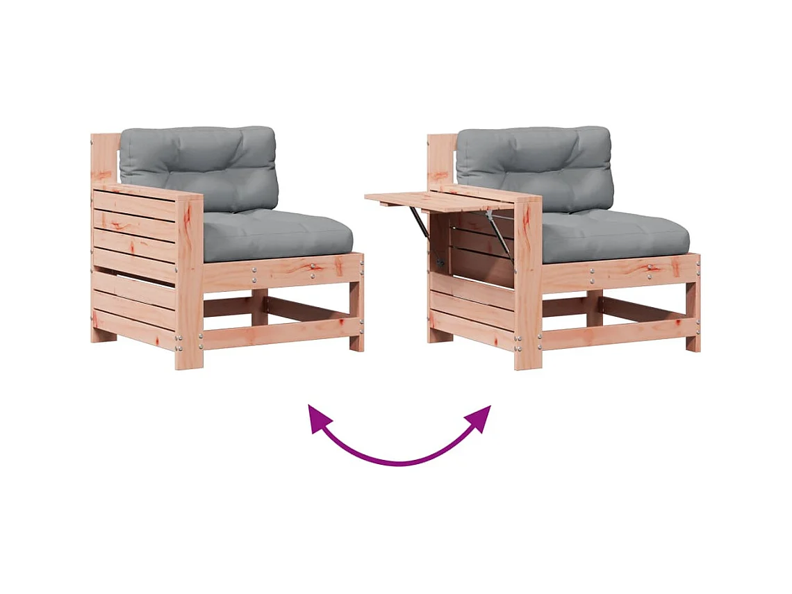Set Divani Giardino 5 pz con Cuscini Legno Massello di Douglas