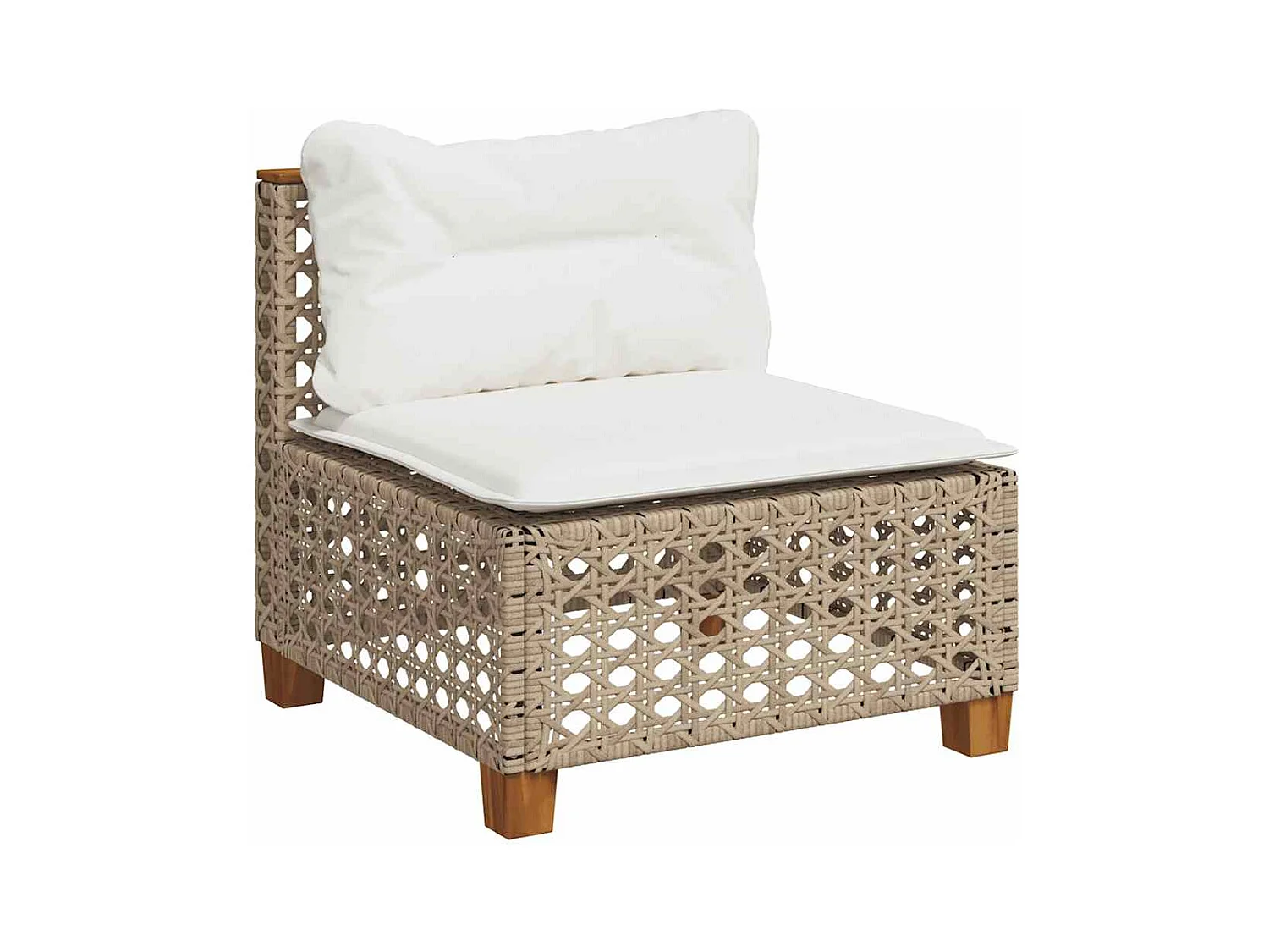 Salon de jardin avec coussins 5 pcs beige résine tressée