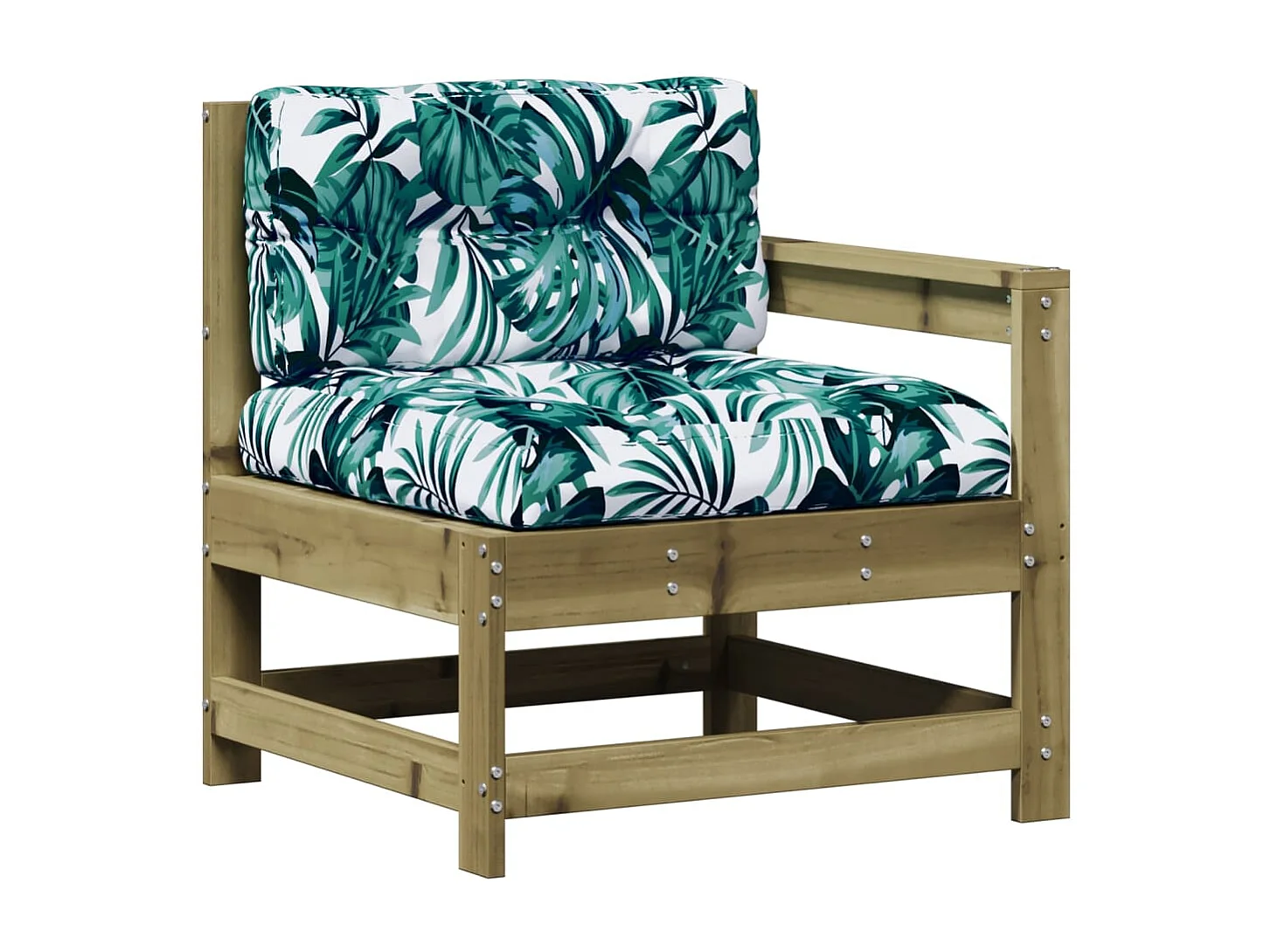 4 pcs conjunto lounge de jardim c/ almofadões pinho impregnado