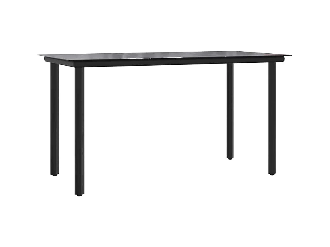 Ensemble à manger de jardin 7 pcs noir textilène et acier