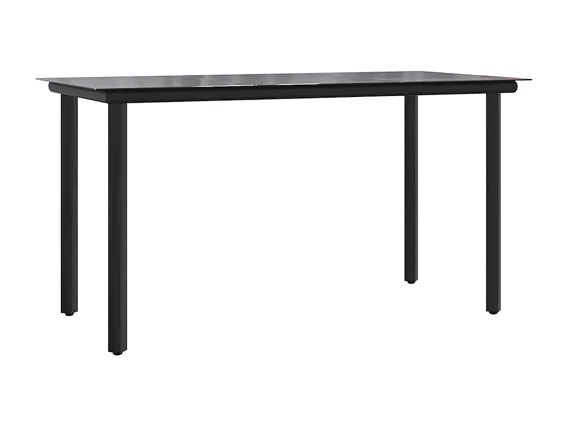 7-tlg. Garten-Essgruppe Schwarz Textilene und Stahl