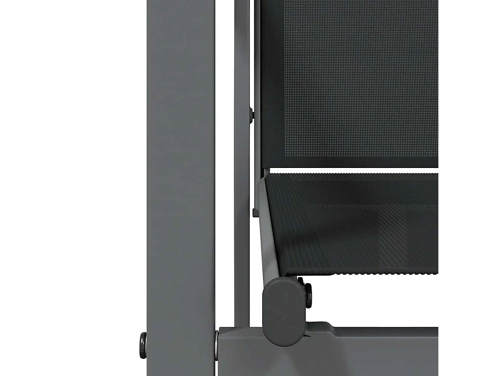 7-tlg. Garten-Essgruppe Schwarz Textilene und Stahl