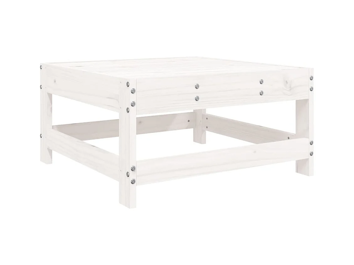 Juego de sofás de jardín 8 pzas madera maciza de pino blanco