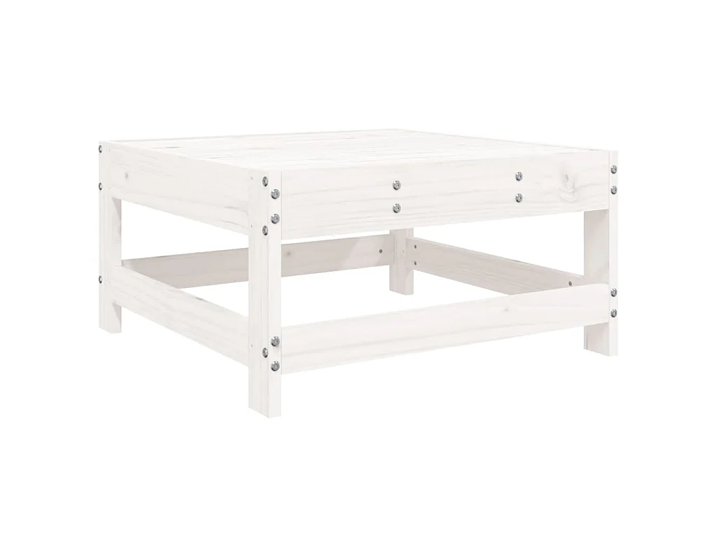 Salon de jardin 8 pcs blanc bois de pin massif