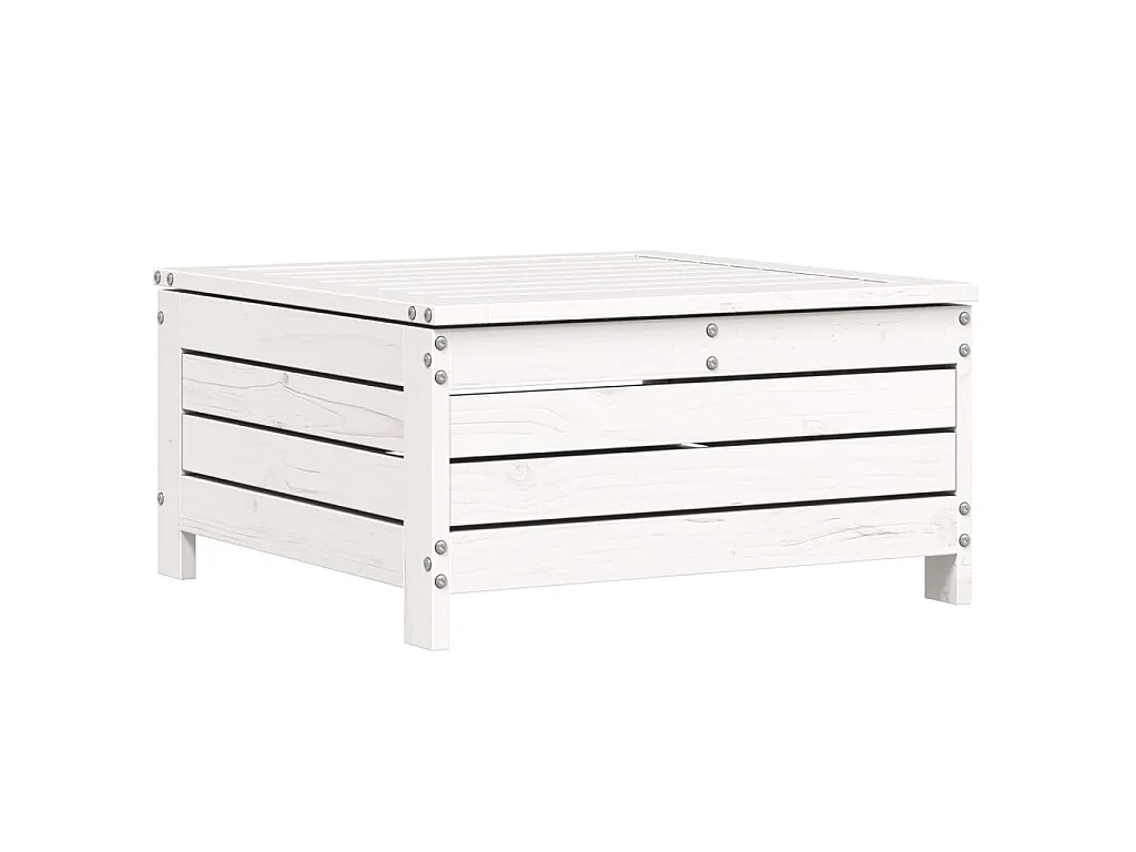 Salon de jardin 8 pcs blanc bois de pin massif