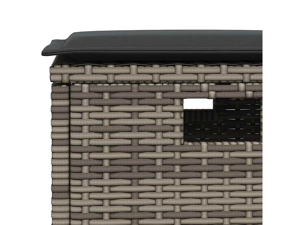 Juego de sofás de jardín en forma de L con cojines 6 pzas gris