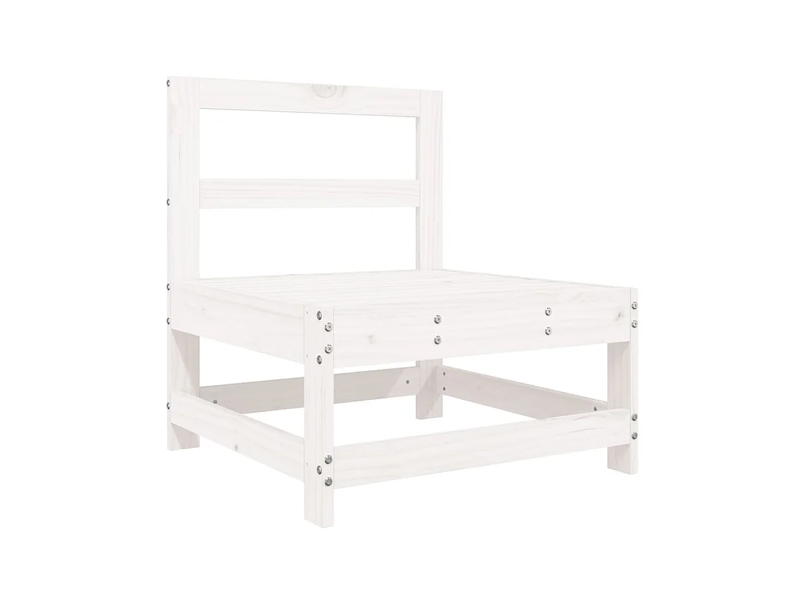 7-delige Loungeset massief grenenhout wit