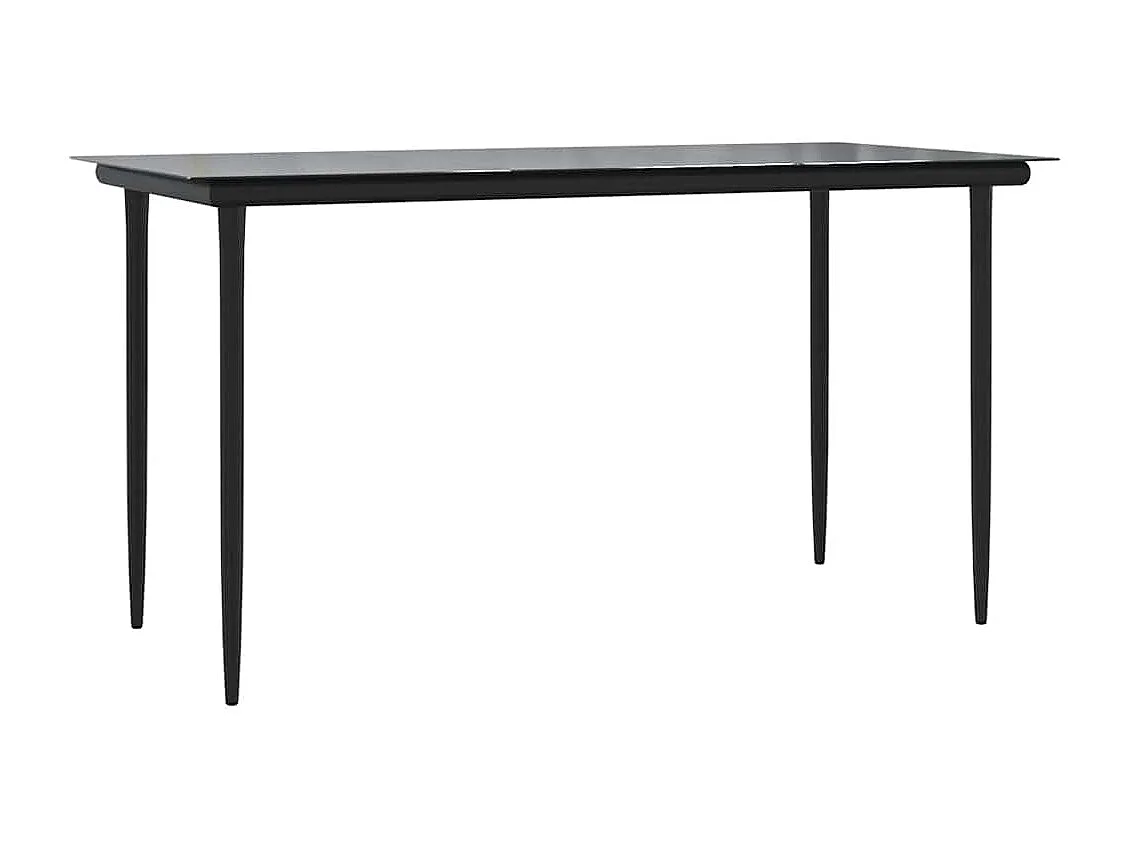 7-tlg. Garten-Essgruppe Schwarz Textilene und Stahl