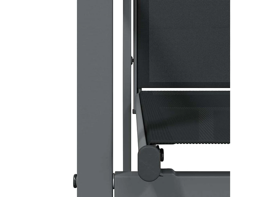 7-tlg. Garten-Essgruppe Schwarz Textilene und Stahl