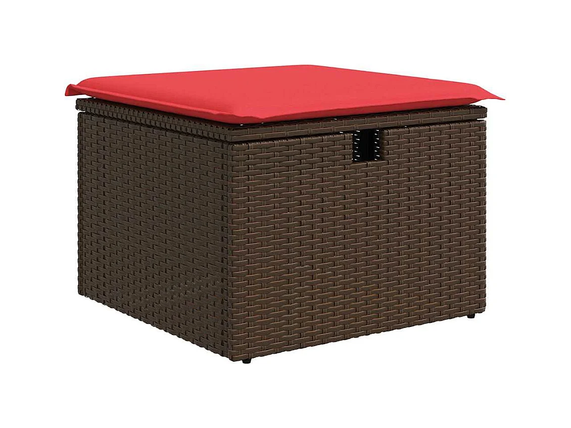 Set Divano Giardino 4 pz con Cuscini Marrone Polyrattan Acacia