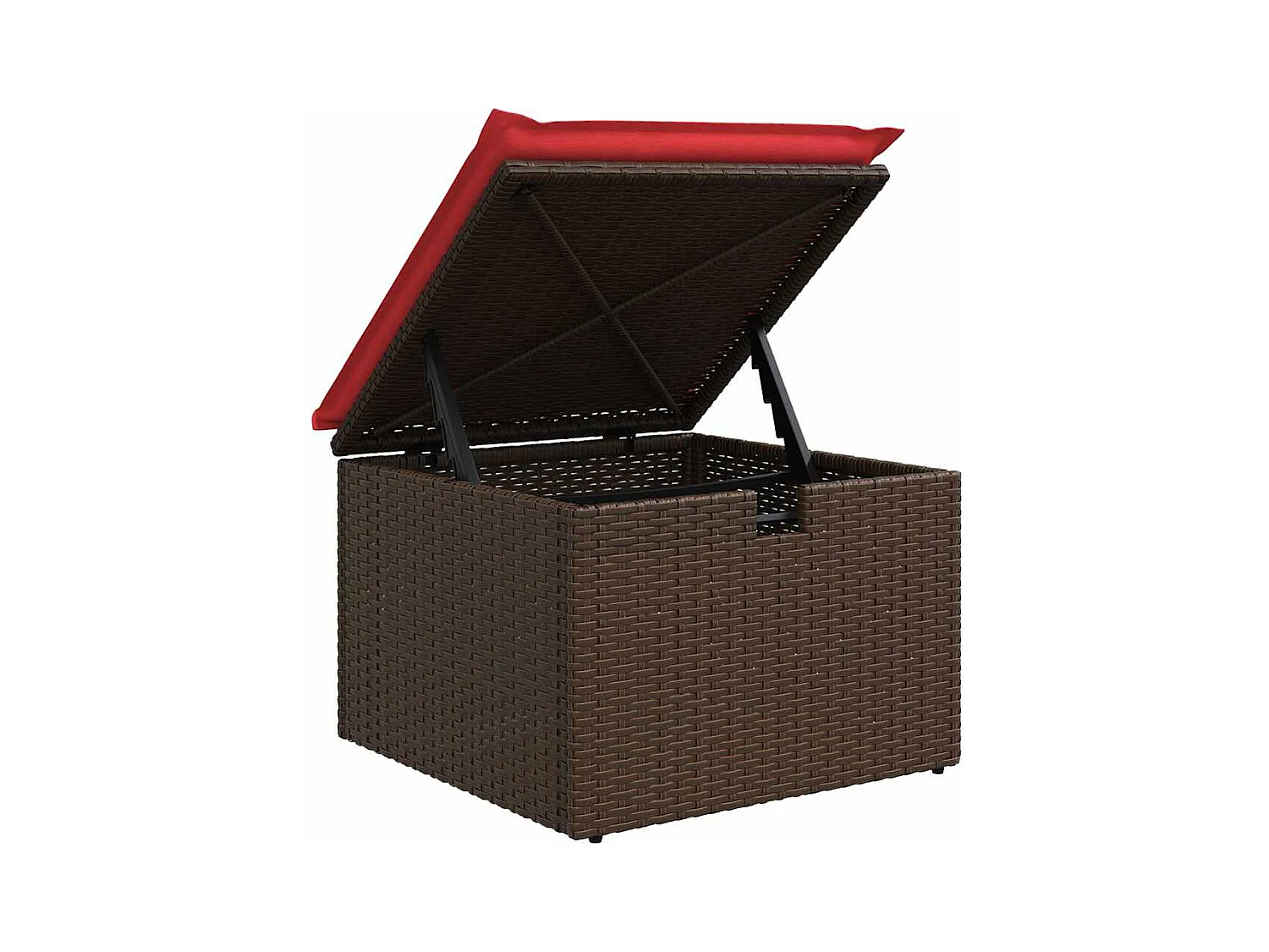 Set Divano Giardino 4 pz con Cuscini Marrone Polyrattan Acacia