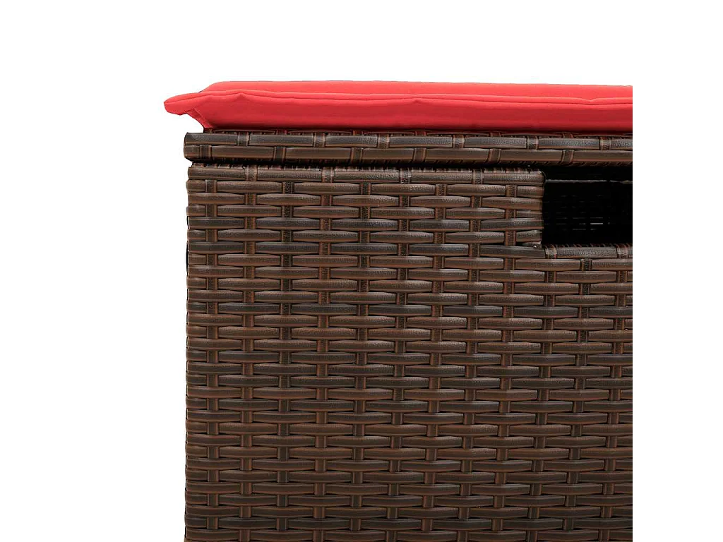 Set Divano Giardino 4 pz con Cuscini Marrone Polyrattan Acacia