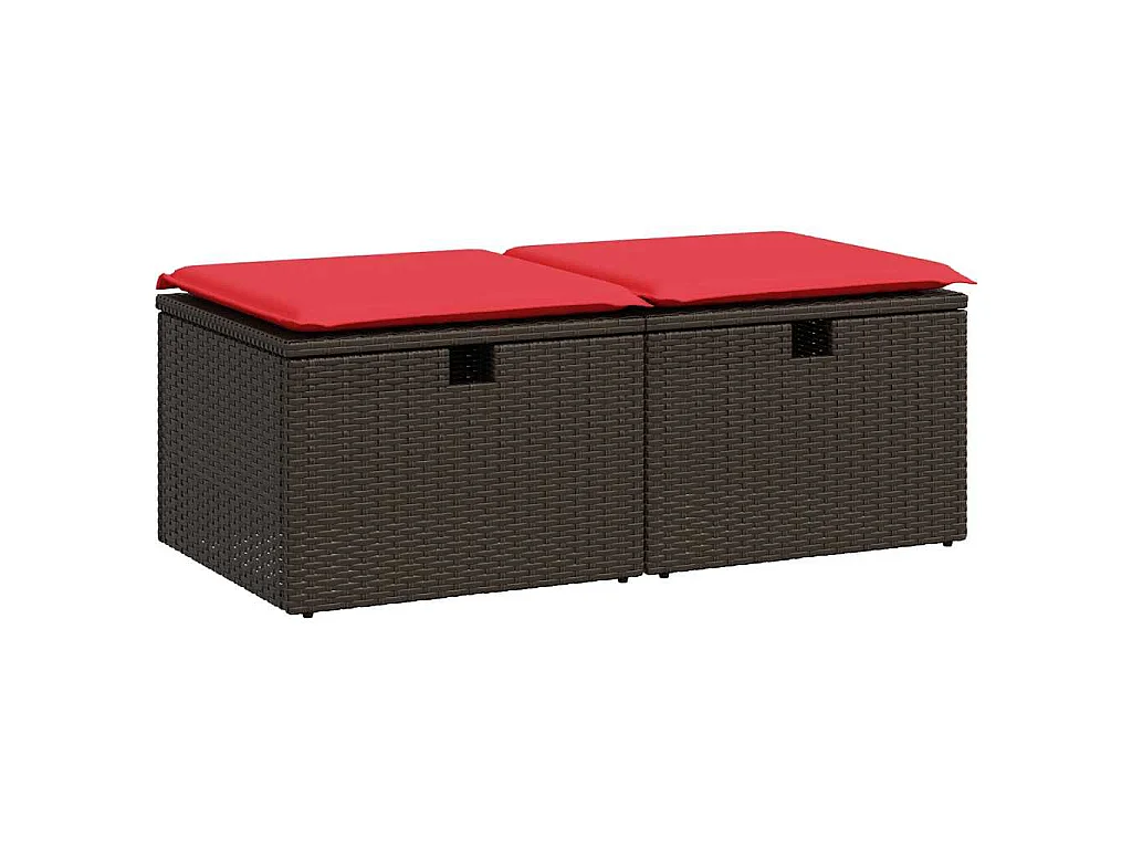 Set Divano Giardino 4 pz con Cuscini Marrone Polyrattan Acacia