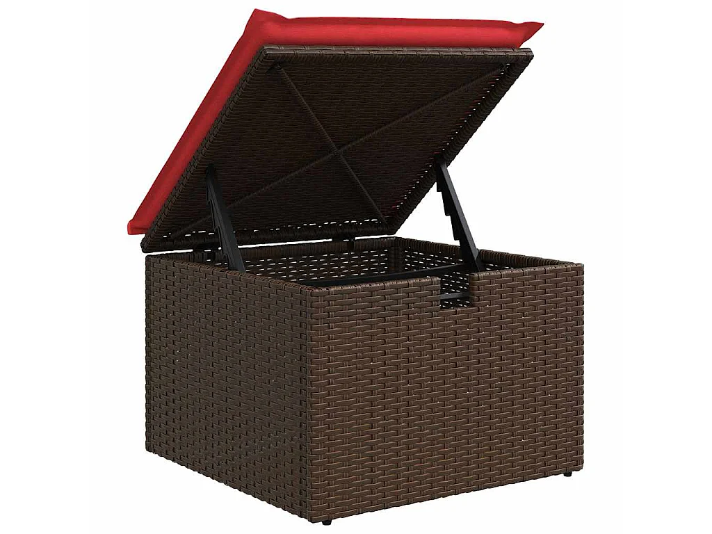 Set Divano Giardino 4 pz con Cuscini Marrone Polyrattan Acacia