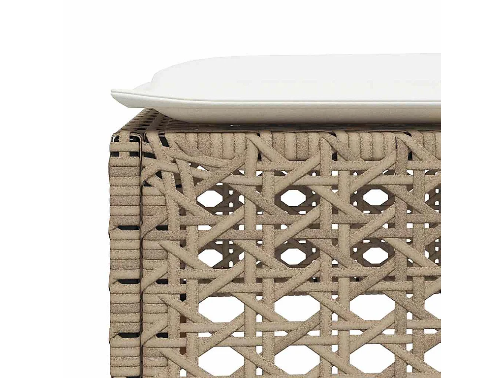 Set Divano da Giardino 8 pz con Cuscini Beige in Polyrattan