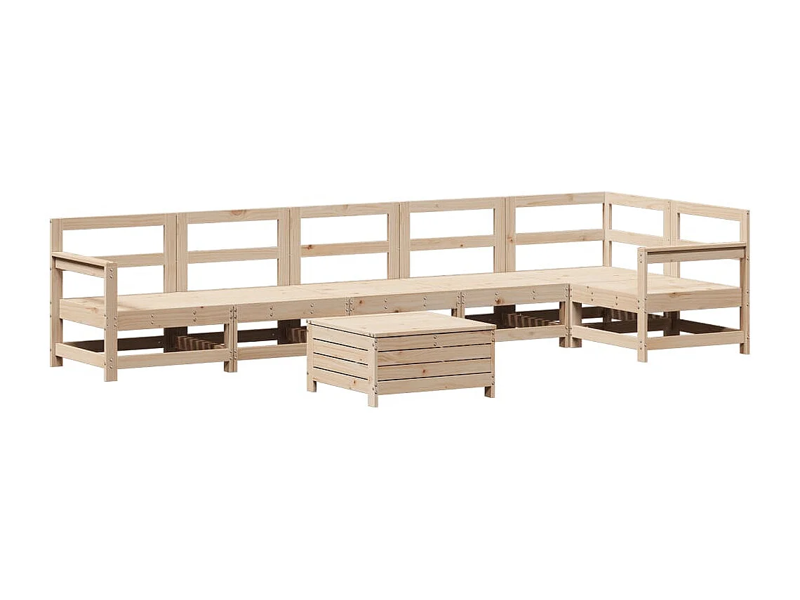 7-delige Loungeset massief grenenhout