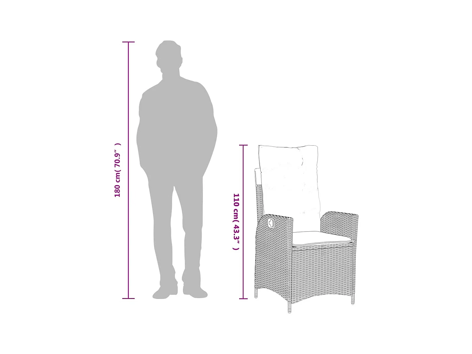 Ensemble à manger de jardin coussins 5pcs Noir Résine tressée