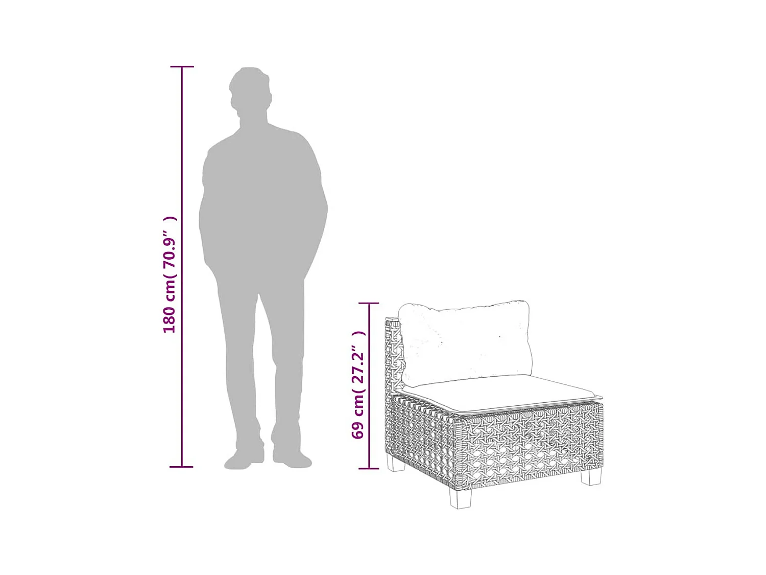 Salon de jardin avec coussins 7 pcs beige résine tressée