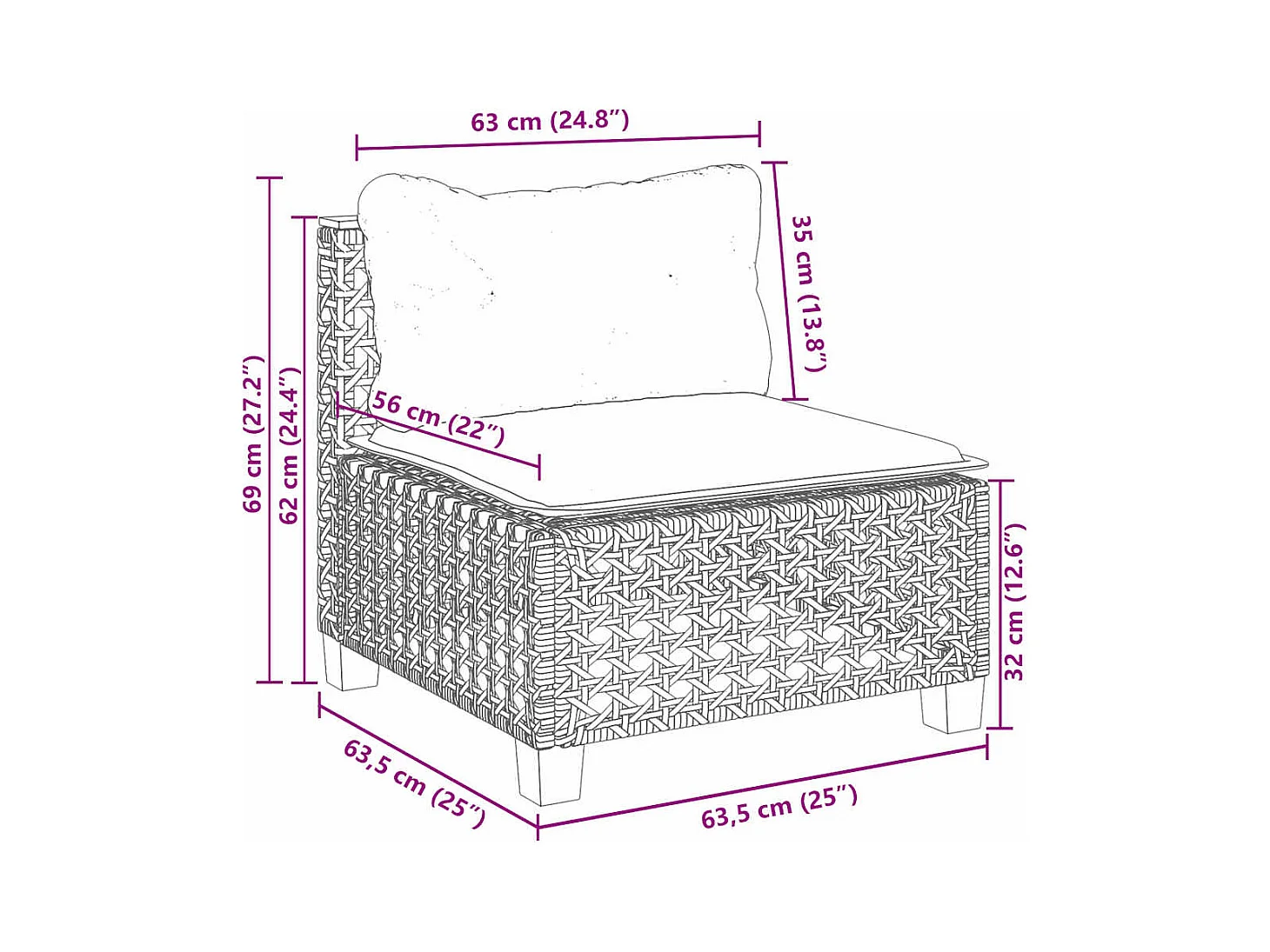 Salon de jardin avec coussins 7 pcs beige résine tressée