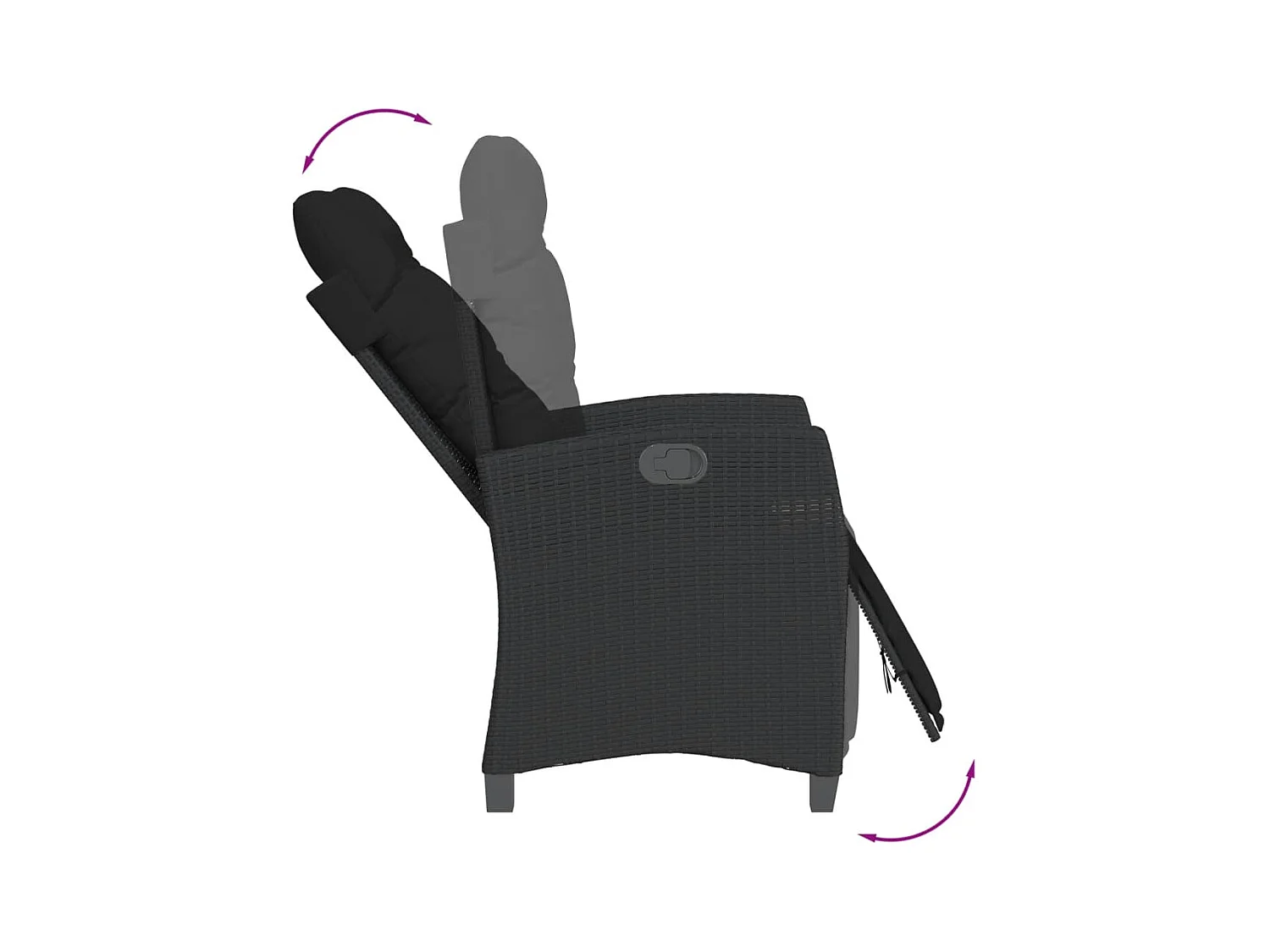 Ensemble à manger de jardin 9pcs coussins noir résine tressée