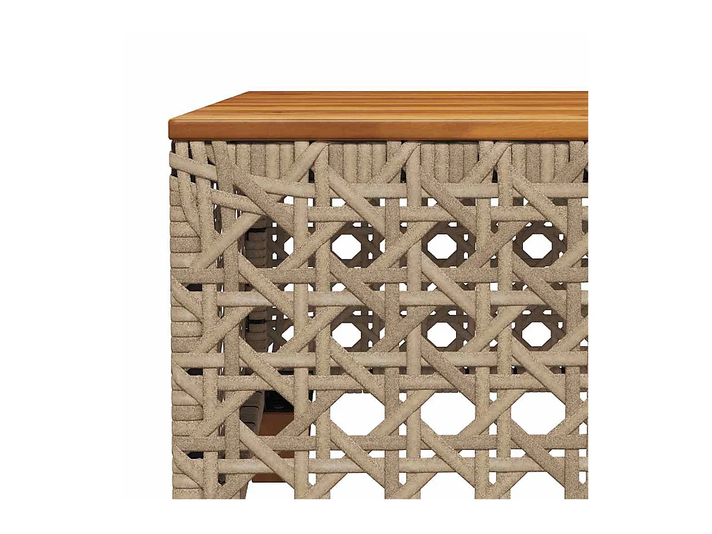 Salon de jardin avec coussins 9 pcs beige résine tressée