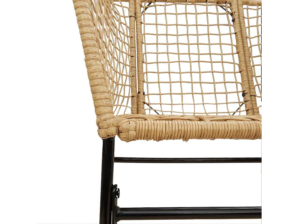 Ensemble à manger de jardin 9 pcs marron résine tressée verre