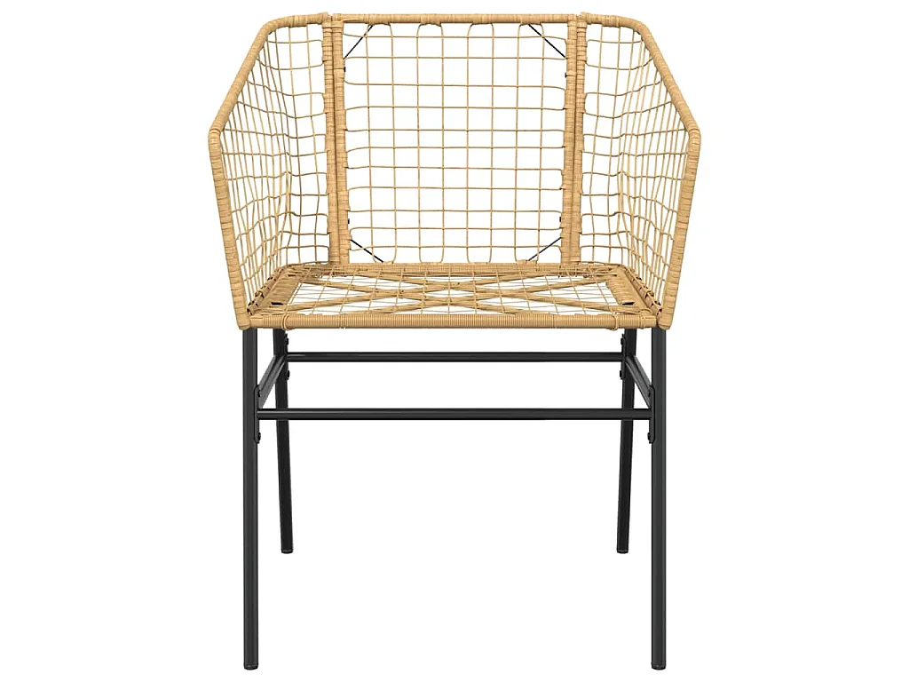 Set da Pranzo da Giardino 9 pz Polyrattan Vetro