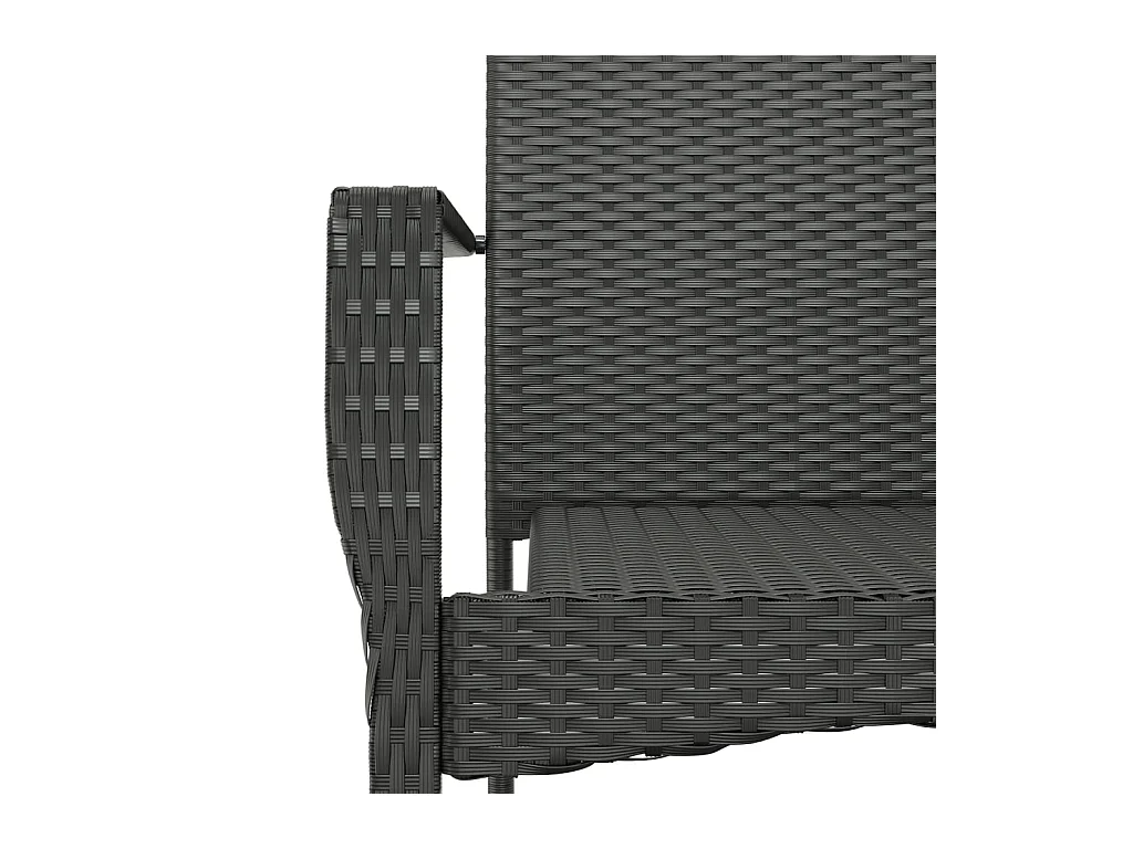 Ensemble à manger de jardin 9pcs coussins noir résine tressée