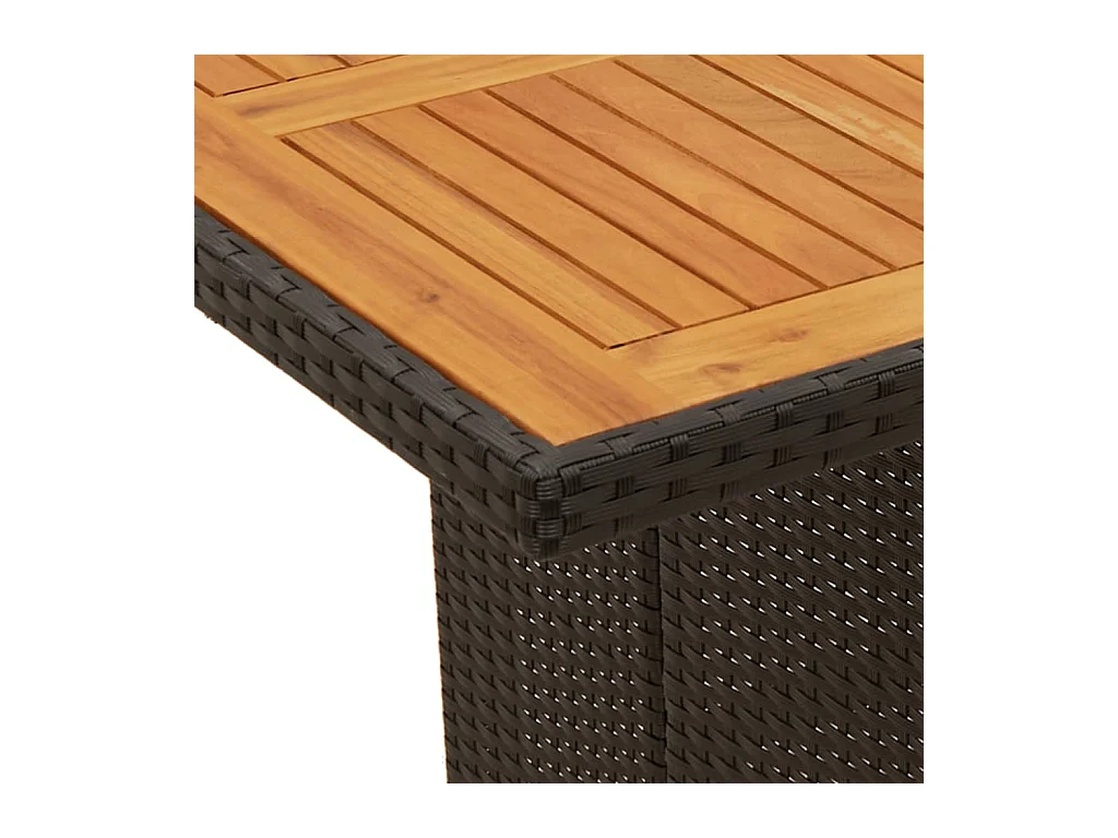 Ensemble à manger de jardin 9pcs coussins noir résine tressée