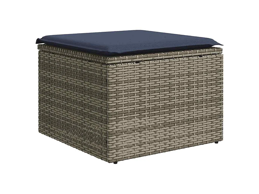 2-delige Loungeset met kussens poly rattan acacia grijs