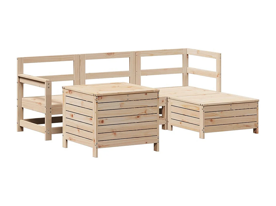 5-tlg. Garten-Sofagarnitur Massivholz Kiefer