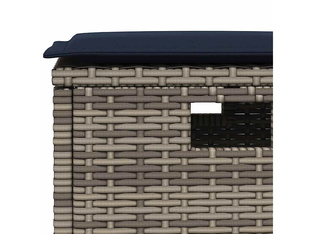 Set de sofás de jardín en forma de L con cojines 6 pzas gris