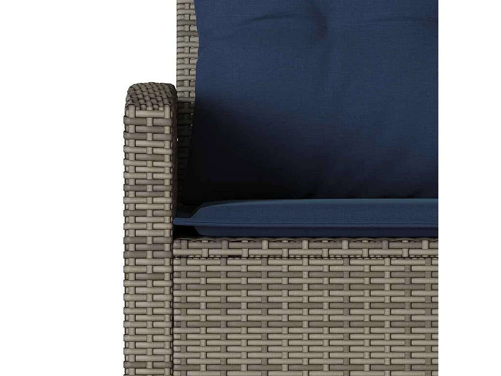 Set de sofás de jardín en forma de L con cojines 6 pzas gris