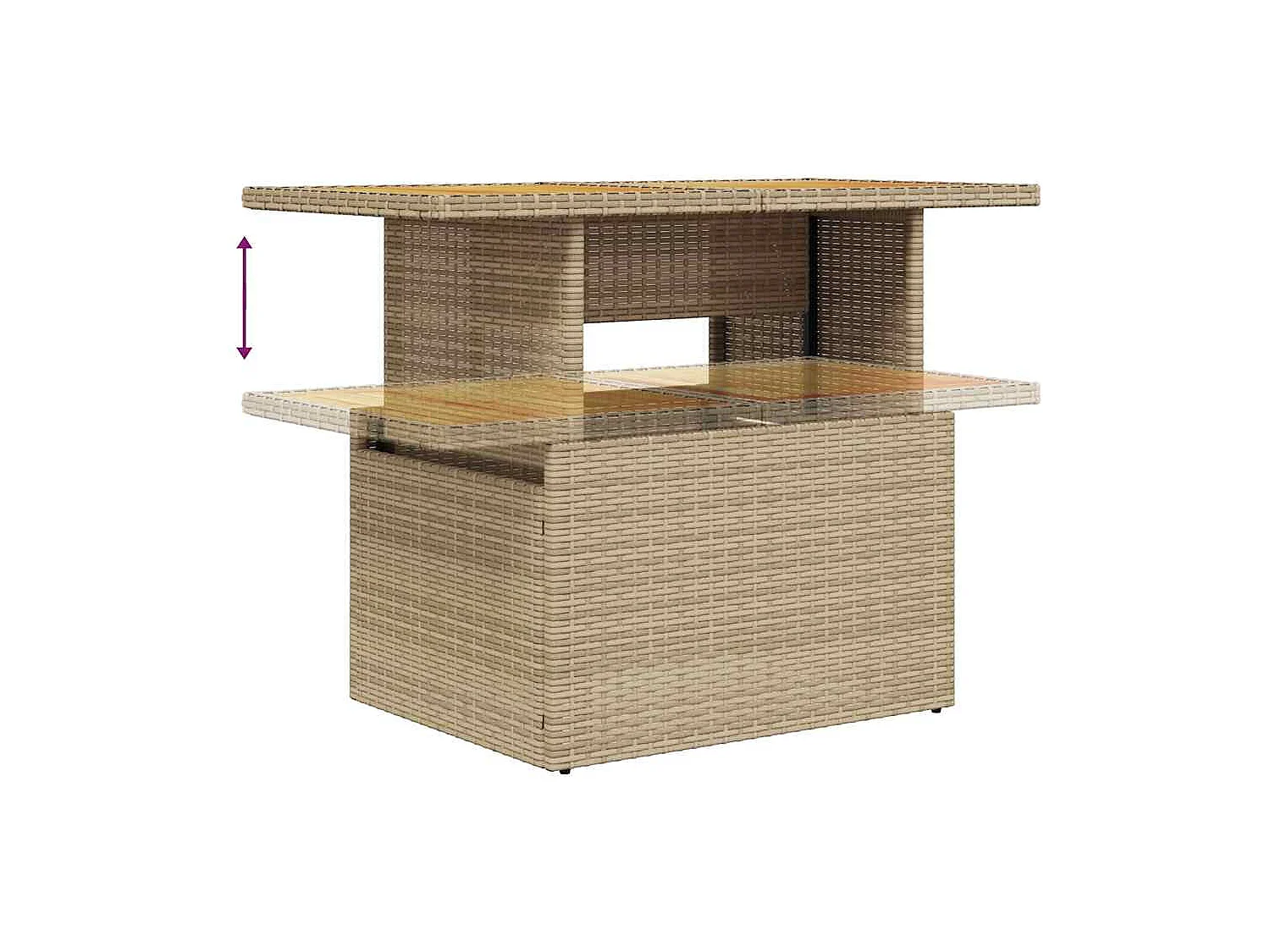 5-tlg. Garten-Sofagarnitur mit Kissen Beige Poly Rattan Akazie