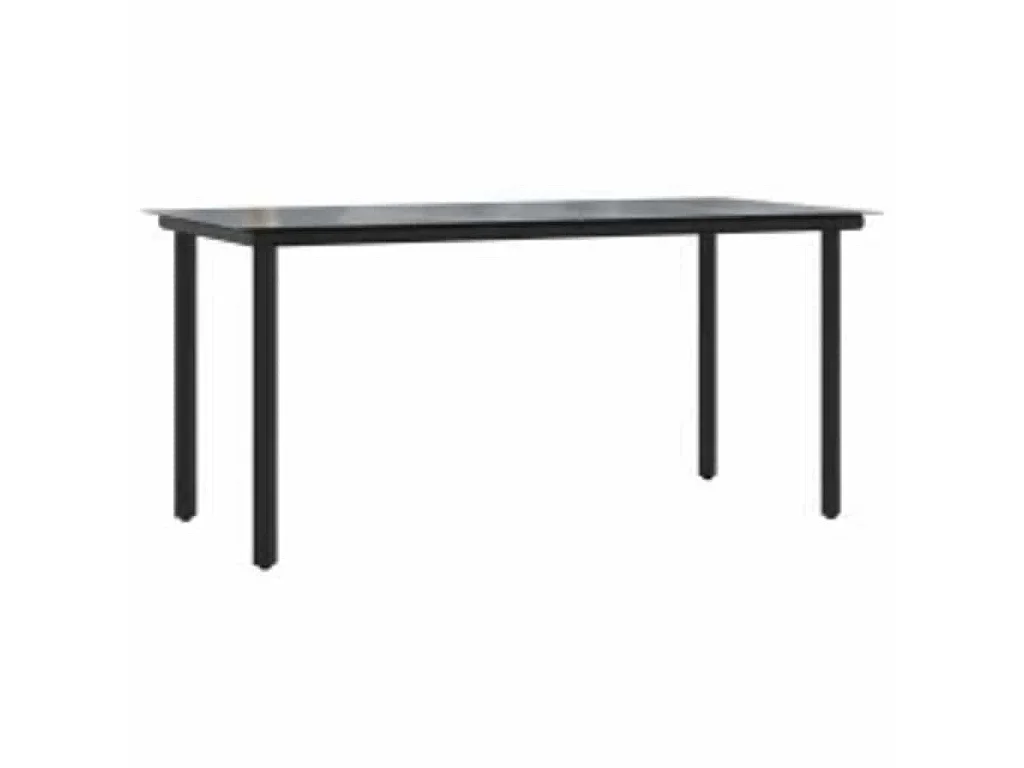 7-delige Tuinset poly rattan glas bruin