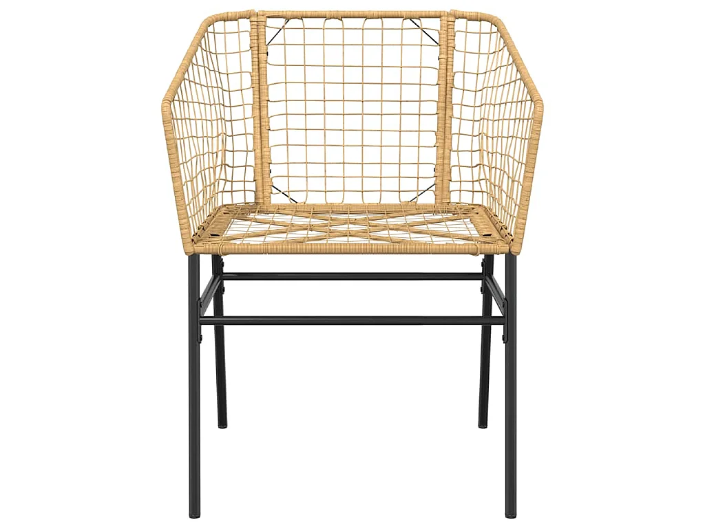 7-delige Tuinset poly rattan glas bruin