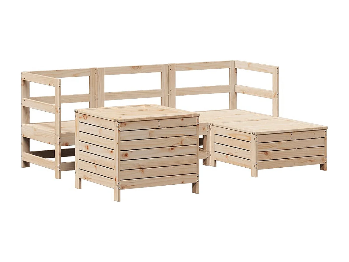 5-delige Loungeset massief grenenhout