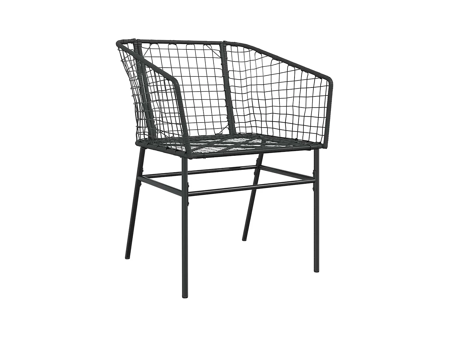 7-delige Tuinset poly rattan glas zwart