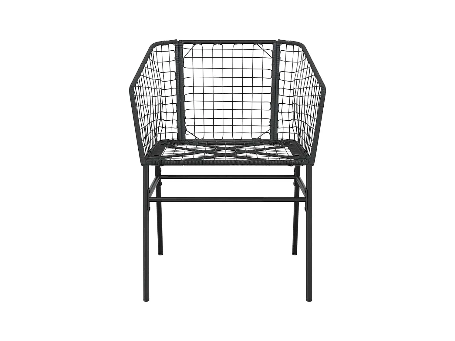 7-delige Tuinset poly rattan glas zwart