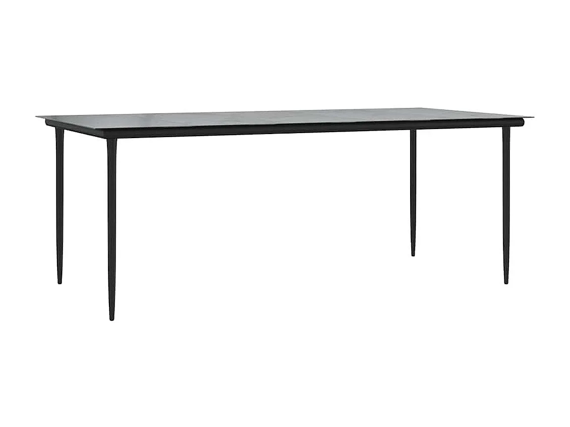 7-delige Tuinset poly rattan glas zwart